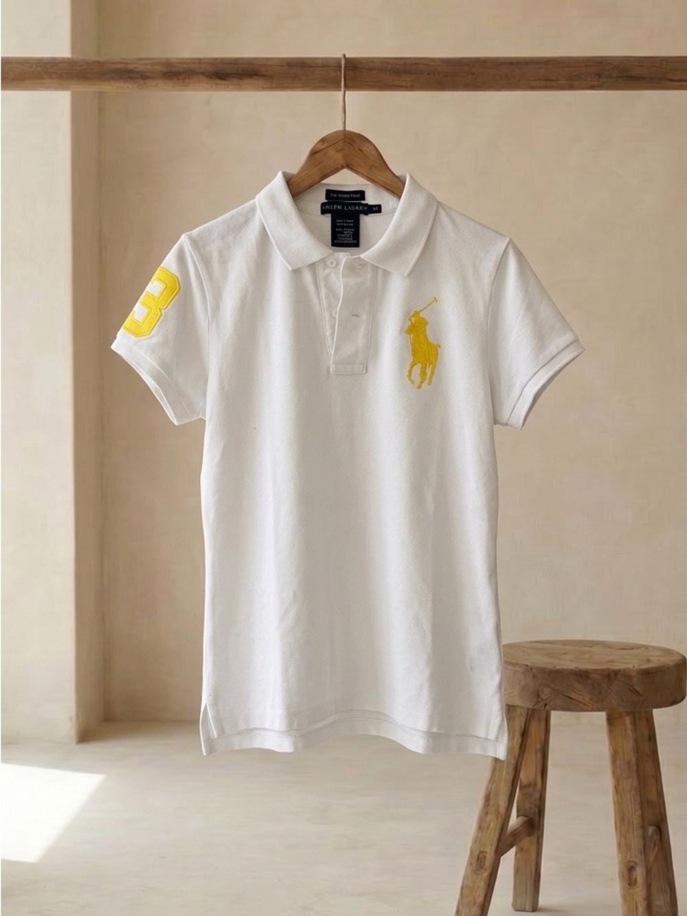 Polo Ralph Lauren Women’s Big Pony Polo Shirt White Slim Fit Sz S Classic Preppy